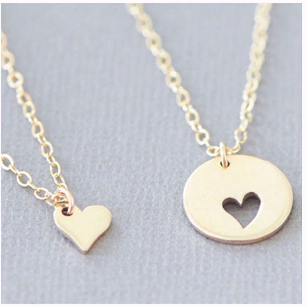 Layered Cutout Heart ❤️ BFF Necklaces (Gold)